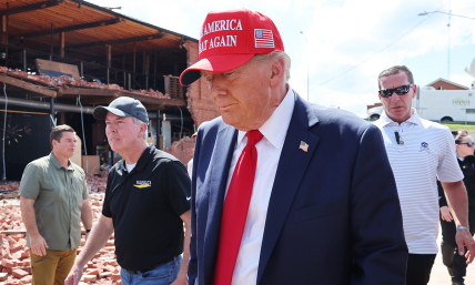 Trump declares 'God is strongly with us' as he visits hurricane-ravaged Georgia