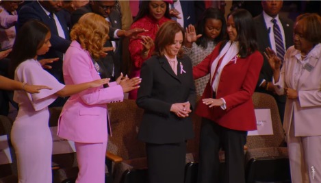 Kamala Harris receives prayer, likened to biblical Esther during worship at Ga. megachurch