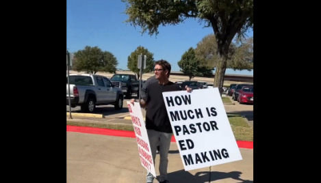 Protester arrested after causing 'disturbance' outside Texas megachurch