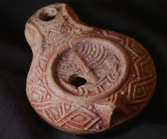 Ancient 'Mount of Olives' lamp with Jewish Temple symbols discovered in Jerusalem