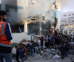Israeli soldiers evacuate, burn hospital used as a 'Hamas terrorist stronghold'
