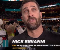 ‘Thank you, Jesus’: Eagles coach praises God for blessing his team after Super Bowl victory