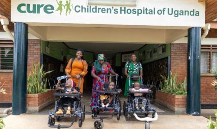 Christian ministries deliver the Gospel, over 200 wheelchairs to disabled Ugandan children