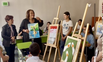 MLK's niece tells child victims of ethnic cleansing, violence how art helped her overcome the pain her life