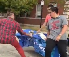 Illinois State University teaching assistant fired, arrested after flipping TPUSA table, mocking Jesus