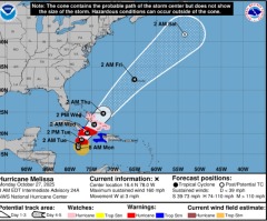 Hurricane Melissa strengthens to Category 5, could drop over a foot of rain in Jamaica
