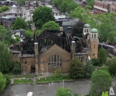 Fire at historic Canadian church investigated as arson amid spike in attacks