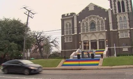 Historic Texas UMC church gets OK to keep LGBT rainbow-color steps painted to defy governor 