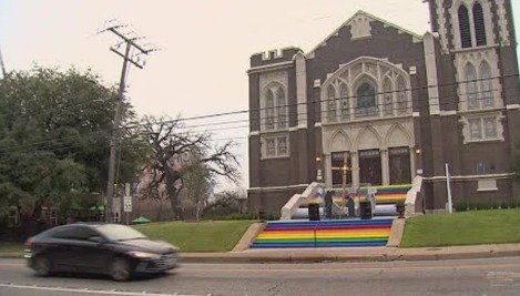 Historic Texas UMC church gets OK to keep LGBT rainbow-color steps painted to defy governor 