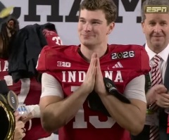 Fernando Mendoza thanks God after Indiana wins National Championship, drops F-bomb