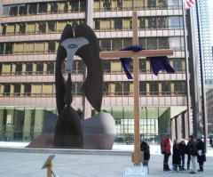 Giant Easter Cross Goes Up in Downtown Chicago