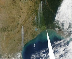 Texas Wildfire Satellite Photos by NASA