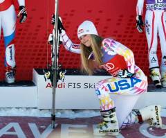 Lindsey Vonn 'Tebows' After Winning World Cup; Pose Bigger Than 'Religious Implications?' (VIDEO)