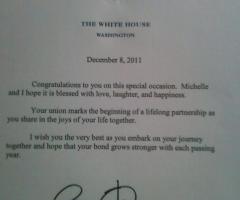 Obama Sends Letter Congratulating Married Gay Couple