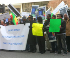 Protesters at Saudi Embassy Demand End to Christian Persecution