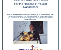 Fasting, Prayer Vigil to Be Held for Youcef Nadarkhani's Birthday