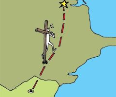 A Student Carries the Cross