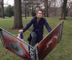 Anti-Abortion Display Destroyed by Angry Ohio Student, Caught on Video