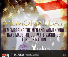 Memorial Day: John Piper, Mark Driscoll, TD Jakes Tweet Memorial Day Wishes